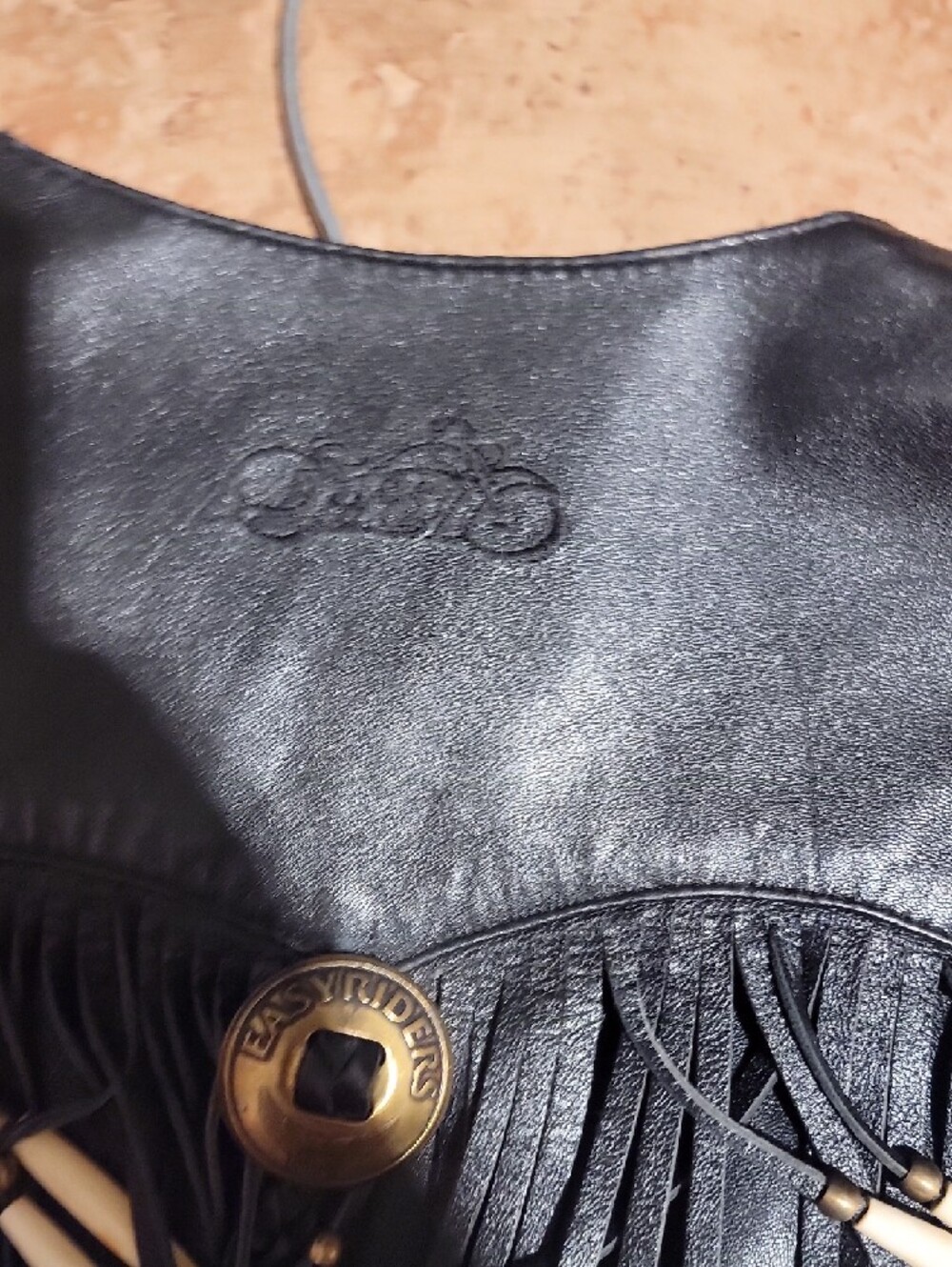 Fringe Leather Vest - Black - Picture 5 of 7